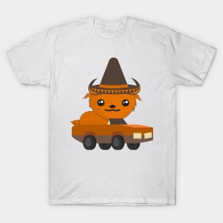 chubby little deer racing car T-Shirt